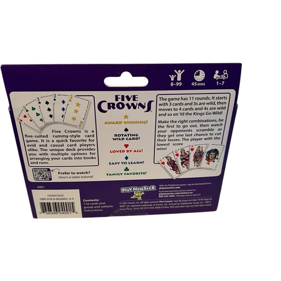 Five Crowns Rummy Style Card Game NWOT - Picture 3 of 3